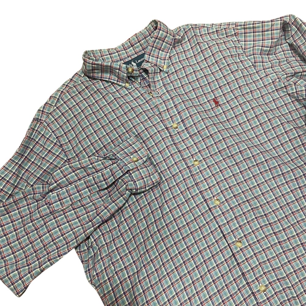 Ralph Lauren Mens XL Plaid Flannel Button Down Shirt Classic Fit Long Sleeve